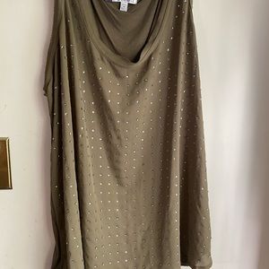 Jennifer Lopez olive green jeweled tank top